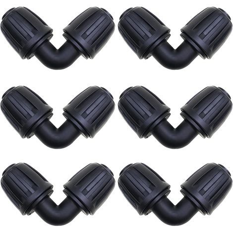 CCYKXA Irrigation Accessories, 6 Pcs Elbow Connectors, 16 mm Watering Fitting, Garden Irrigation Hose Connector, for Garden Irrigation Connectors PE Hose
