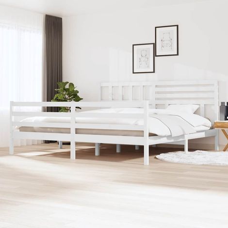 Estructura de cama sin colchón madera maciza blanco 200x200 cm (1/5)