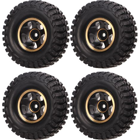 Gummireifen für 1/24 RC-Cars, kompatibel mit FMS FCX24, klebstofffreie Messing-Ersatzräder, 1,0 Zoll (1/5)