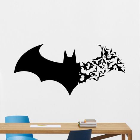 Adesivi murali in vetro e PVC della serie Black Bat per Halloween, decorazioni per la casa e la camera da letto (1/4)