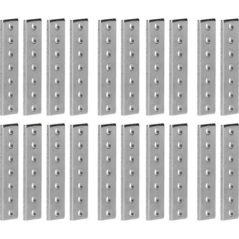 20 équerres plates en acier galvanisé haute résistance, résistantes à la flexion, plaques de réparation métalliques droites (1/5)