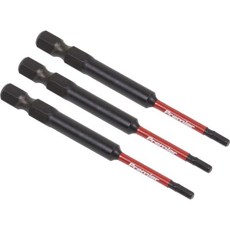 Sealey AK8260 Premier Hex Impact Power Tool Bits 2.5 x 75mm 3pc