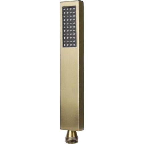 Handbrause aus Kupfer G1/2 – Flache, quadratische Form (gebürstetes Gold) für Badezimmer (1/3)