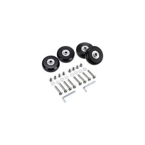 HOXILEELEO - Convient pour Lot de 4 roulettes de rechange 50x18mm – roulettes pivotantes en caoutchouc – kit complet avec axes et vis – convient aux valises et bagages (1/2)
