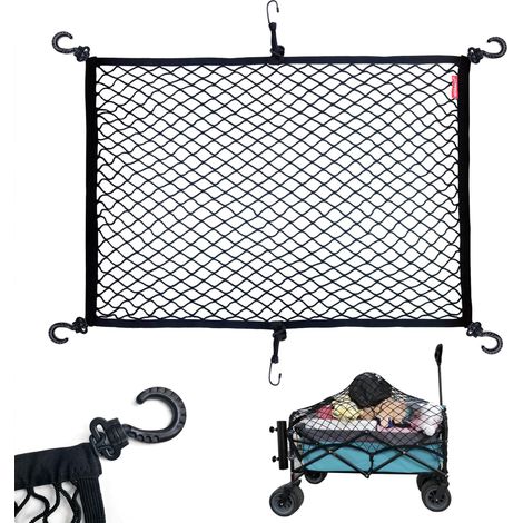 Filet de Chargement pour Chariot Utilitaire Pliable, Chariot de Jardin, Chariot de Plage, en Nylon Robuste avec Sac de Rangement, 96,5 x 81,3 cm (1/5)