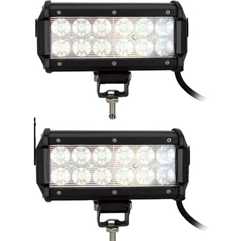 Barra de luz LED de trabajo, iluminación versátil, construcción duradera, 2 unidades de 7 pulgadas, 36 W, haz de luz amplio (1/2)