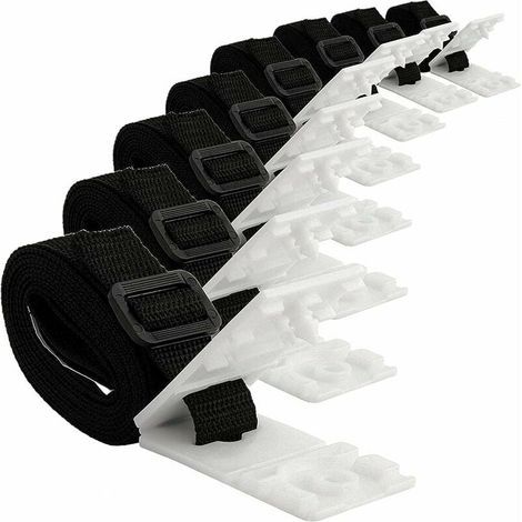Befestigung für Solar-Poolabdeckungsaufroller – Nylonbänder und -clips – Kompatibel mit Aufrollern für eingelassene Pools – Befestigungsset ×1 (1/5)