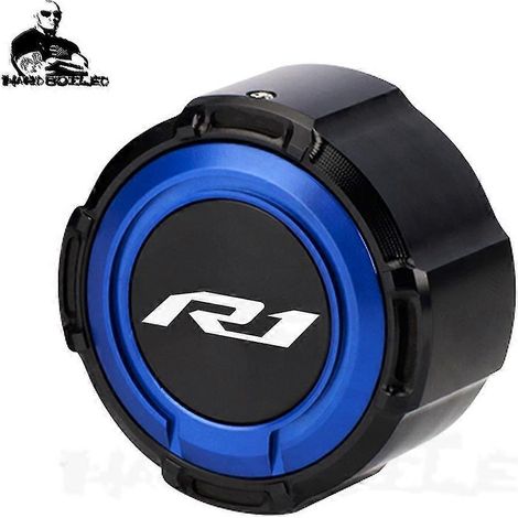 Für Yamaha R1 YZF R1 YZFR1 R1S 2009–2022 2023 Motorradzubehör: Bremsflüssigkeitsbehälterdeckel für Vorder- und Hinterradbremse – 1 Stück, hinten, blau (1/2)