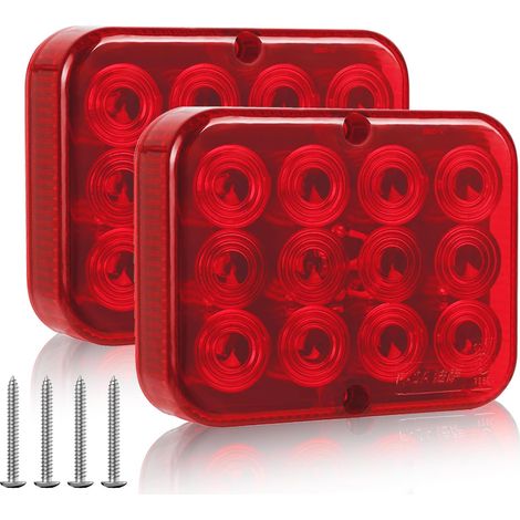 Feux Antibrouillard Arrière LED Lampe de Brouillard Remorque Rouge 12V Imperméable Pour Voiture Caravane Camion (1/5)