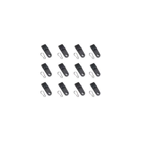 Lot de 12 clips de bâche multifonctions noirs pour tente, avec œillets – (1/5)
