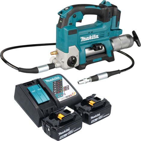 Makita DGP 180 RT Pistolet graisseur sans fil 18 V 690 bar + 2x Batteries 5,0 Ah + Chargeur