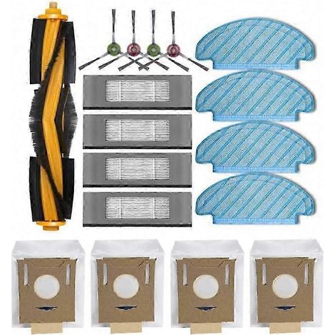 17 pièces pour aspirateur ECOVACS Deebot N8/N8 Pro/OZMO T8/T8 PURE/T9/T9+ : brosse principale, filtre et sacs à poussière. (1/5)