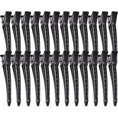 30 pieces of 8.5cm metal hair clips with holes, black hair clips for styling, parting, dyeing, curling, and duckbill hair clips. (1/5)