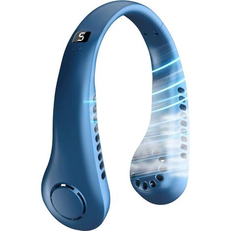 1 Ventilateur de cou, sans pales, 3 vitesses, silencieux, silicone, USB, intérieur extérieur (1/5)