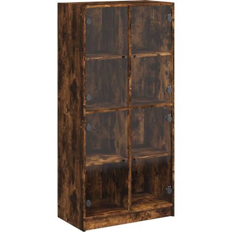 Maison Exclusive - Credenza con Ante Rovere Fumo 68x37x142 cm Legno Multistrato