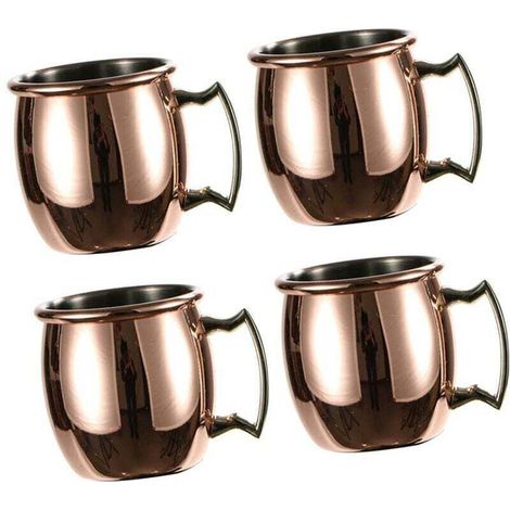 Set aus 4 Moscow Mule Bechern aus massivem Kupfer, handgefertigt, 60 ml Fassungsvermögen (1/5)