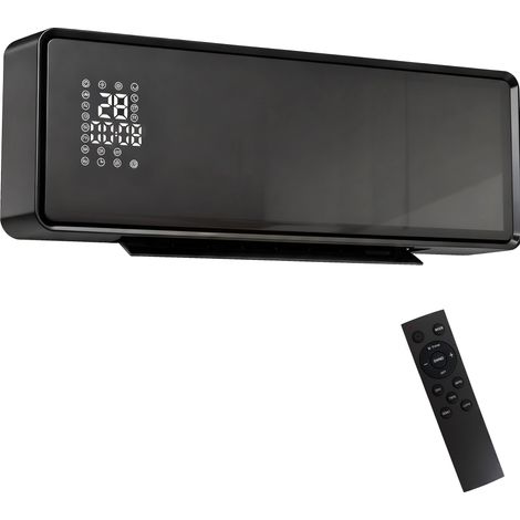 Radiateur céramique mural 2000 W avec 3 modes, température réglable, minuterie, télécommande, sécurité enfant, noir (1/5)