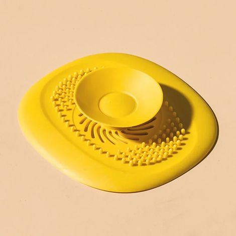 (Jaune) Bouchon d'évier de cuisine, siphon de sol, collecteur de cheveux, accessoires de salle de bain (1/5)