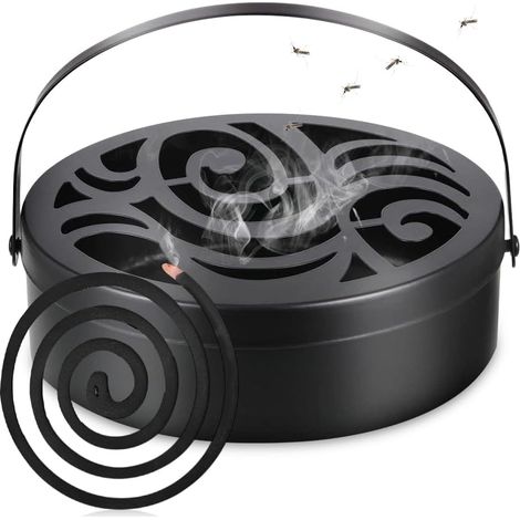 Halterung für Mückenschutzspiralen, Mückenbox mit Griff und Deckel, Halter für Anti-Mücken-Spiralräucherstäbchen, Rollenhalter für Zuhause, Garten, Camping, Angeln, Outdoor-Aktivitäten (1/5)