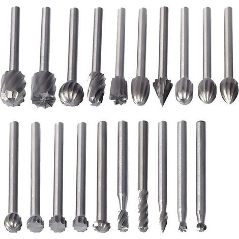 20 Pcs Fraises Rotatives HSS Burrs Rotatives Embouts de Fraisage Outil Routage de Bois Accessoires Outil Rotatif (1/5)