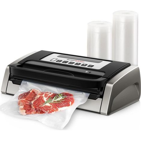 Bonsenkitchen Machine sous vide alimentaire 25W – 4 pompes, technologie Globefish, 5 fonctions, poignée à verrou, noir