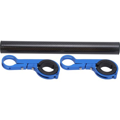 Support de guidon de vélo en tube de carbone de 20 cm, fixation pour phare de vélo, béquille de guidon, bleu, 20 cm (1/5)