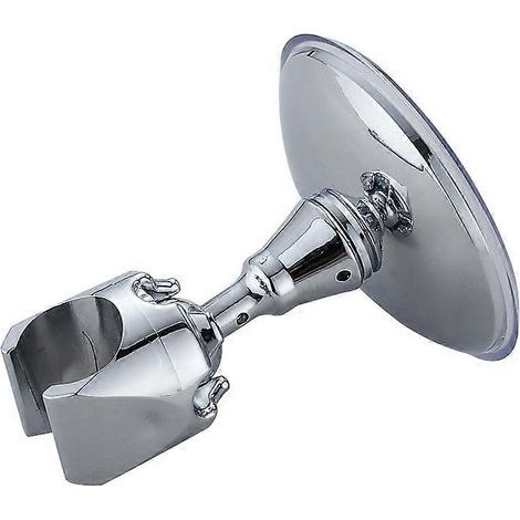 Support de pommeau de douche, support de douchette réglable, fixation murale chromée pour flexible de douche standard, support mural fixe pour douchette, ventouse puissante (1/4)
