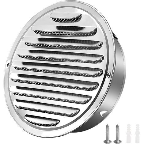 Grille D'aération en Acier Inoxydable 100mm, Grilles de Ventilation Rondes en Acier Inoxydable Grille de Protection avec Filet Anti-Insectes Grille Aeration Ronde pour Garage Cuisine Armoire (1/5)