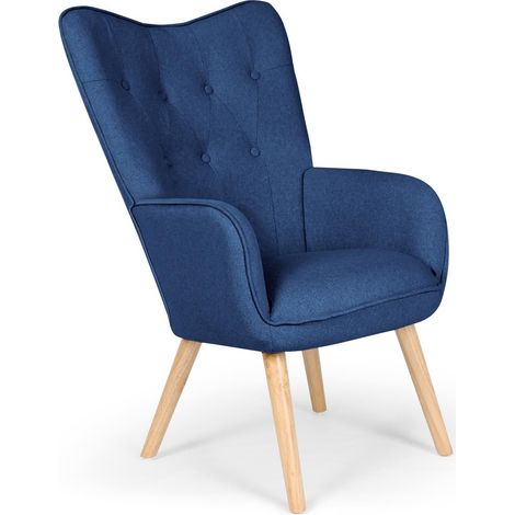 Fauteuil scandinave Klarys Tissu Bleu