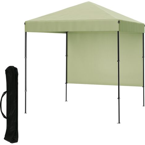 Tonnelle pliante 1,8x1,8m – hauteur réglable, imperméable, anti-UV UPF 50+, paroi amovible – jardin, terrasse, événements – Vert (1/5)