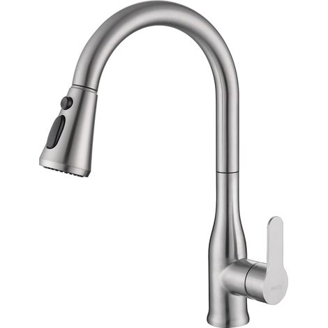 ONECE Grifo Cocina Extraíble con 3 Modos, Mezclador de Fregadero con Caño Giratorio 360°, Grifería Monomando Cocina con Ducha Extensible, Acero Inoxidable 304, Agua Fría y Caliente, Cepillado (1/5)