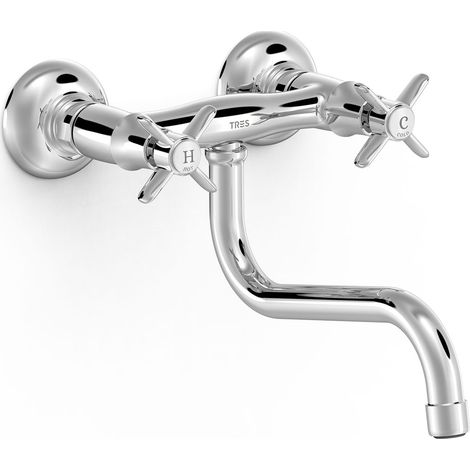 GRIFO BIMANDO MURAL PARA COCINA CON CAÑO INFERIOR