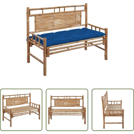 vidaXL Auflage - Gartenbank mit Auflage 120 cm Bambus (1/5)