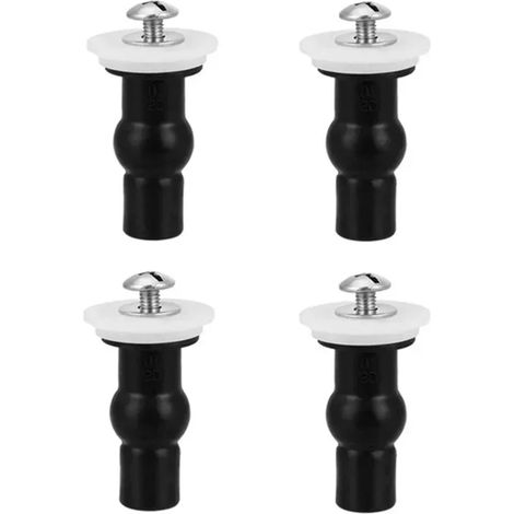 (4 pièces) 2 vis de fixation universelles pour charnière de couvercle de toilette 45 x 33 mm, boulons de fixation supérieurs et inférieurs, accessoires de salle de bain (1/5)