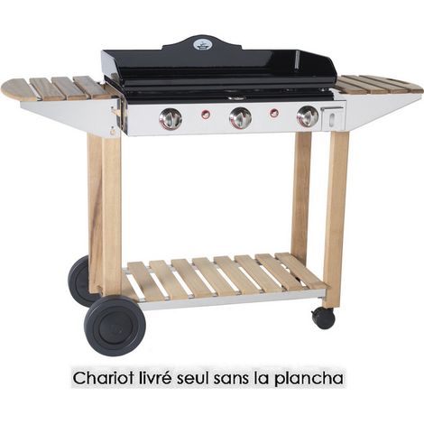 Forge Adour – Chariot en bois pour plancha Prestige 750 – Longueur 145 cm – Hauteur 102 cm – SKU 934750