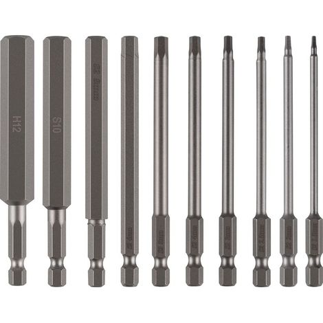 10 embouts à douille hexagonale large de 100mm 1.5-12mm, embouts de tournevis hexagonaux en acier S2, foret 1/4 (1/5)