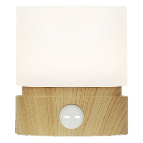 Veilleuse avec minuterie, petite lampe de chevet de table, veilleuse LED pour enfants, veilleuse bébé, grain de bois, intensité variable, batterie, rechargeable 1pc (1/5)