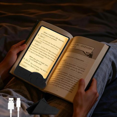 Leselampe für Bücher, LED-Buchlampe, smarte flache Buchleuchte zum Lesen, transparentes LED-Licht (1/5)