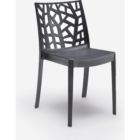 Silla apilable moderna para restaurante o bar al aire libre Matrix BICA - Negro (1/4)