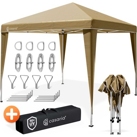 Deuba Tonnelle Capri 3x3 m pliable Tente de réception Jardin terrasse extérieur  Beige