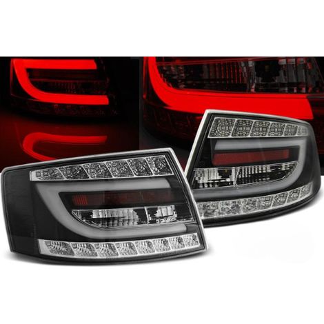Paire de feux arriere Audi A6 C6 berline de 04/2004 a 2008 LED BAR noir
