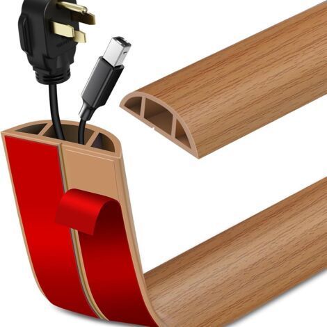 Self-Adhesive Flexible PVC Cable Cover - Protects and Prevents Tripping Risks - Ideal for Office and Home - 3 m (1/5)