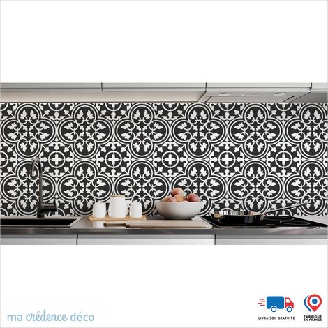 Crédence : Carrelage classique 4 - Couleur noir - Alu composite - 60 - 120 (1/3)