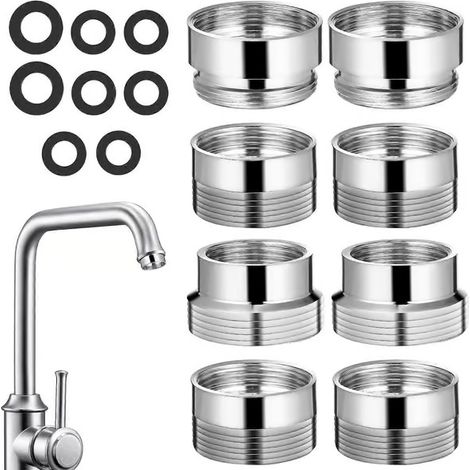 [LCS] 8 pcs adapteurs de robinet pour purificateur d'eau, adaptateurs d'aérateur de robinet, adaptateurs de robinet vers tuyau 2,30 x 2,30 x 1,50 cm (1/4)