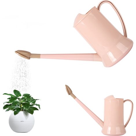 Arrosoir de 2 litres Long Bec Plastique arroseur détachable arrosoir Vaporisateur d eau léger Bouteille d arrosage bonsaï Rose Clair (1/4)