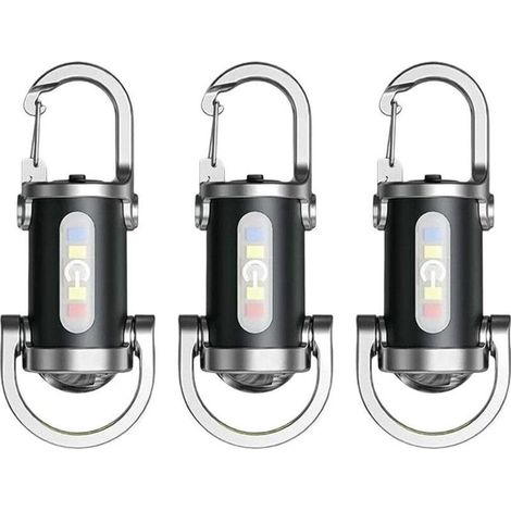 Lampe Torche Et Batterie Externe 2 En 1, Lot de 3 Mini Lampe Torche Porte-Clés, Petites Lampes Torches Led Puissantes, Étanches Et Résistantes A-ux Chocs Lampes Porte-Clés Multifonctionnelle (1/4)