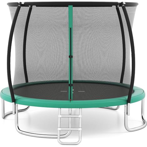 COSTWAY Trampoline Exterieur Enfant Adulte Ø366 cm, Trampoline Jardin Exterieur, Filet de Sécurité, Cadre en Acier Galvanisé Antirouille, Échelle, pour 3 Ans+ (1/5)