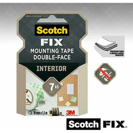 Nastro di montaggio super resistente biadesivo 19 mm x 1,5 m (1/5)