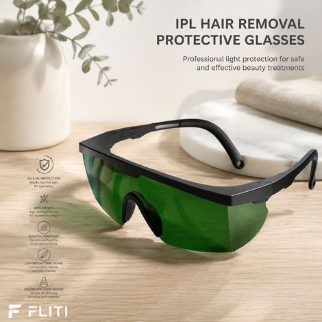 IPL (Intense Pulsed Light) Protective Glasses, Dark Green, Anti-UV for Home Hair Removal and Beauty Salons (1/5)