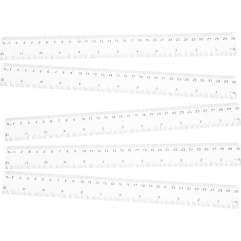 Règle transparente de 30 cm, lot 5, ABS (1/5)